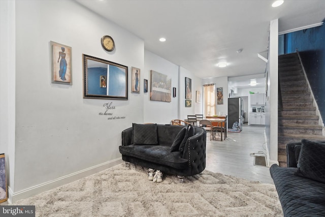 living room featuring hardwood / wood-style floors