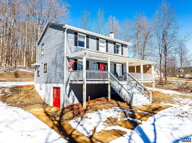 view of front of home with a porch