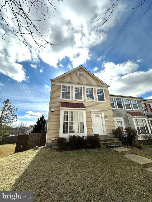 view of front of house with a front yard