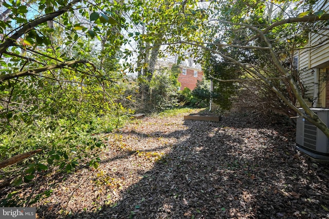 view of yard with central AC