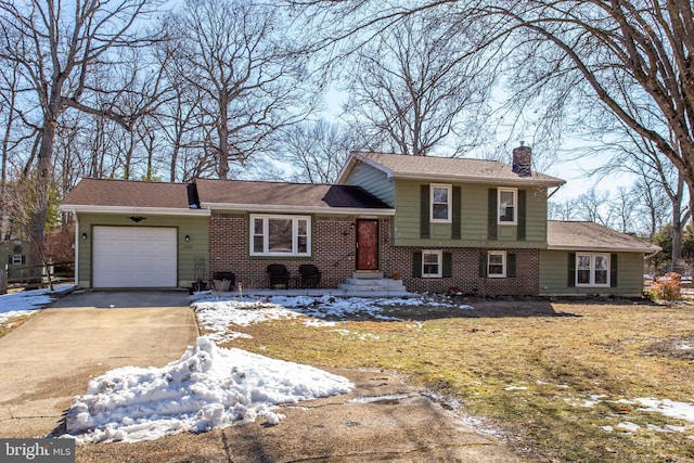 tri-level home featuring a garage