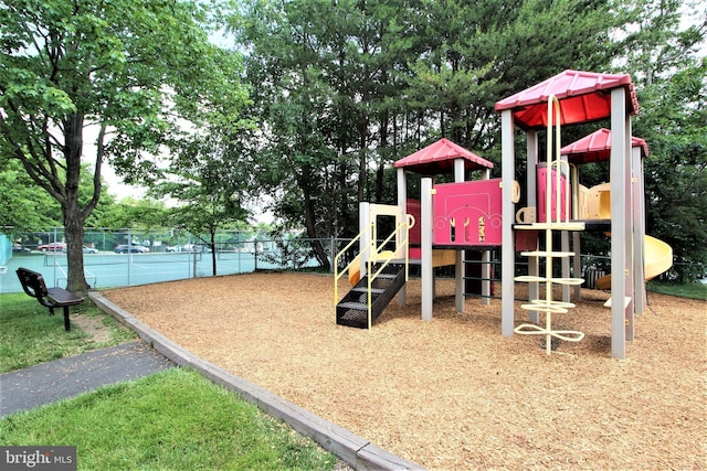 community playground with fence