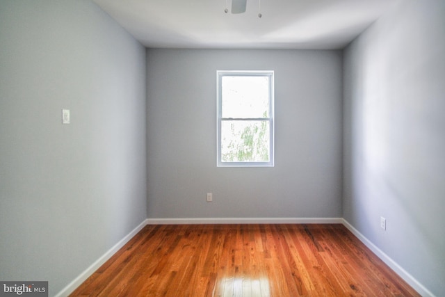 spare room featuring wood-type flooring