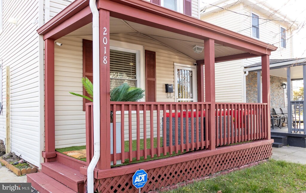 exterior space with covered porch