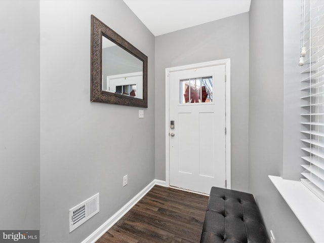 foyer featuring dark hardwood / wood-style floors