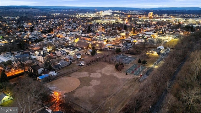 aerial view featuring a mountain view