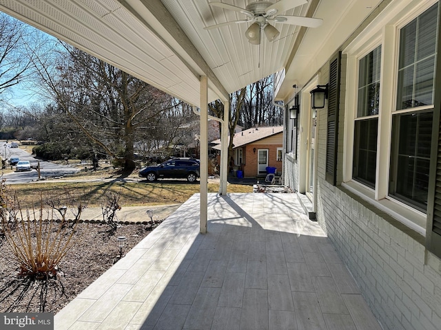 view of patio / terrace with ceiling fan