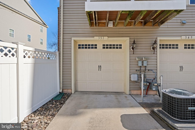 garage with cooling unit