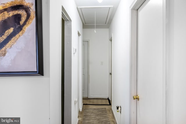 corridor with attic access