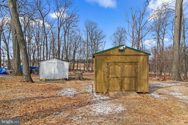 view of shed