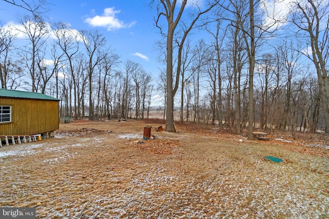 view of yard with an outdoor structure