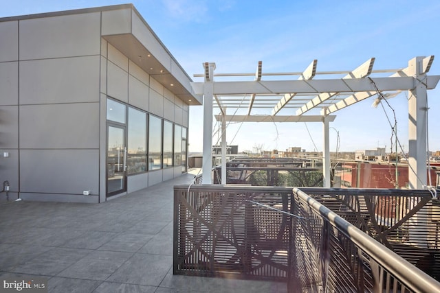 exterior space with a pergola