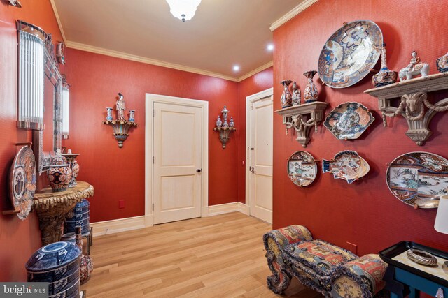 130 S 18th St Unit 3103, Philadelphia, PA 19103 - interior space with ornamental molding and light hardwood / wood-style flooring