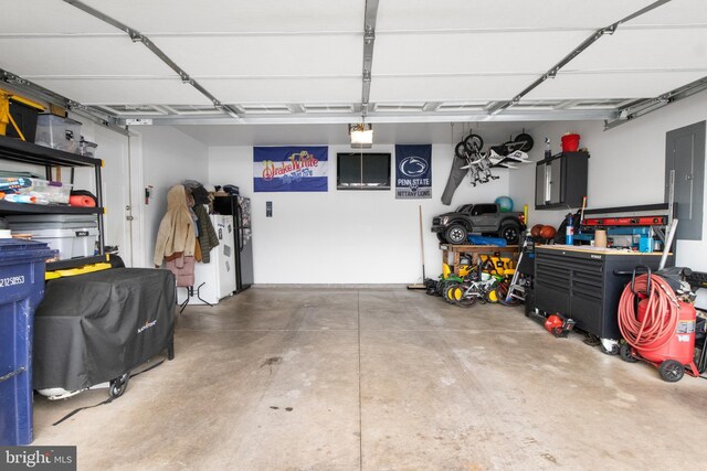 garage featuring electric panel