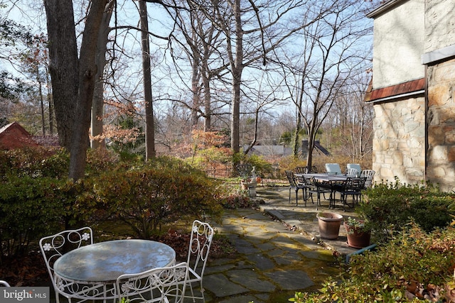 view of patio with outdoor dining area