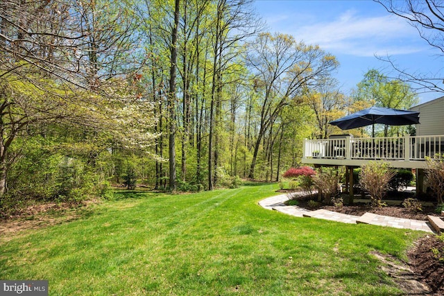 450 Marley Run, Huntingtown, MD 20639 - view of yard with a wooden deck