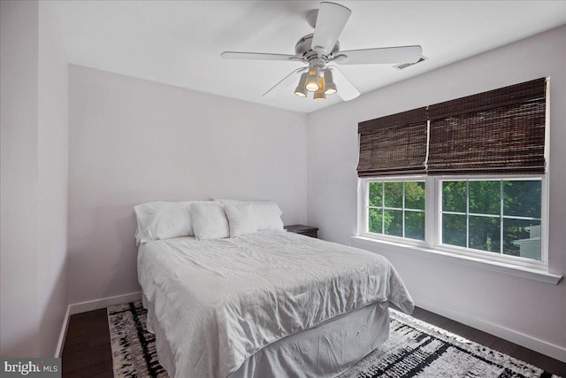 450 Marley Run, Huntingtown, MD 20639 - bedroom with a ceiling fan, baseboards, visible vents, and wood finished floors
