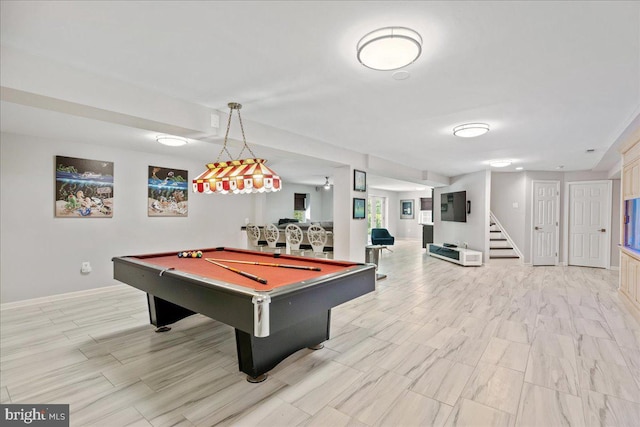 450 Marley Run, Huntingtown, MD 20639 - rec room with pool table and baseboards