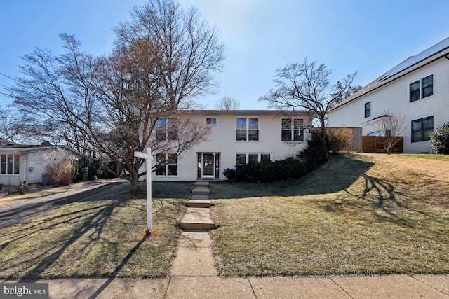 view of front of home with a front yard