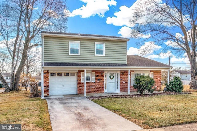 front of property featuring a garage and a front yard