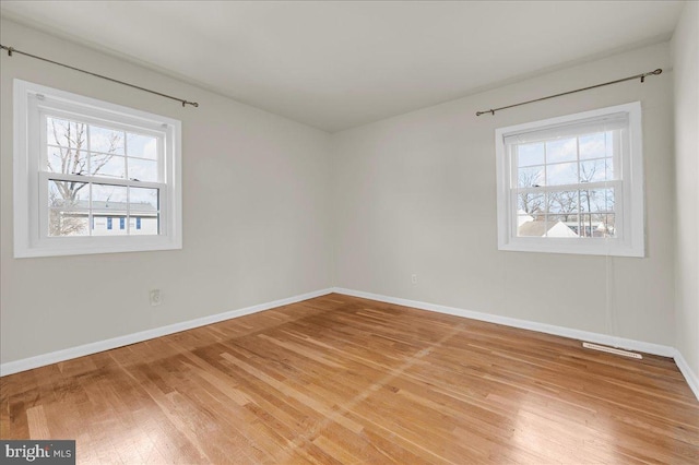 empty room featuring light hardwood / wood-style flooring