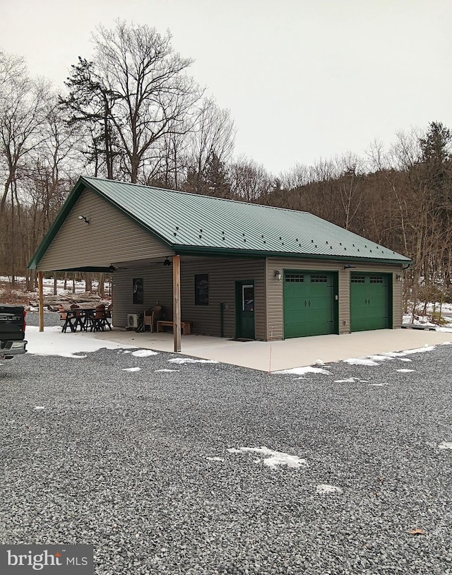 view of garage