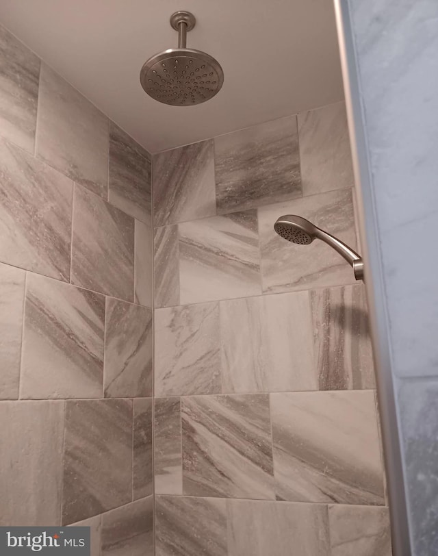 room details with a tile shower