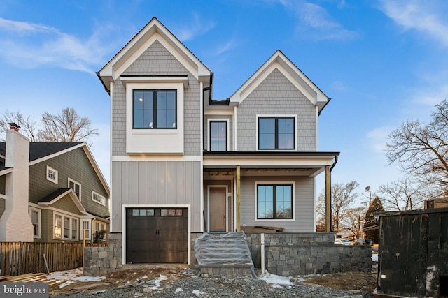 view of front of house with a garage