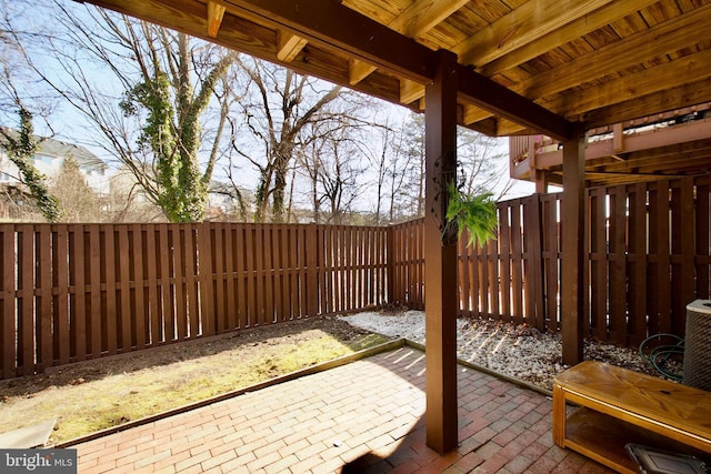 view of patio / terrace featuring a fenced backyard