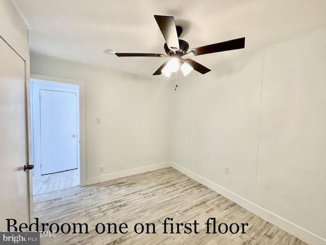 empty room featuring light wood-type flooring