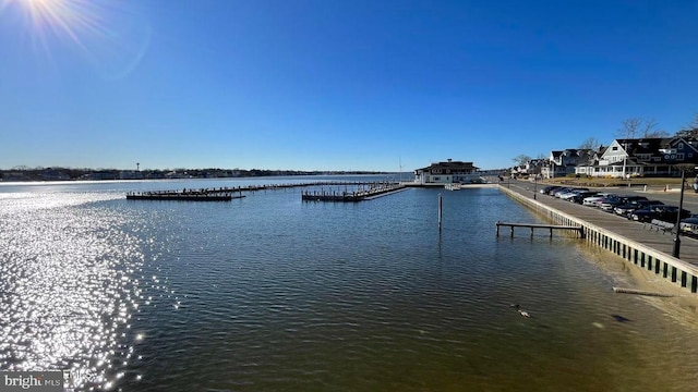 water view with a dock