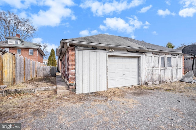 view of garage