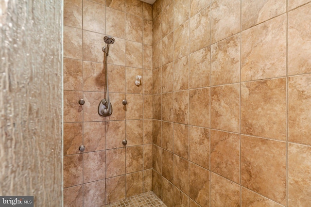 room details featuring a tile shower