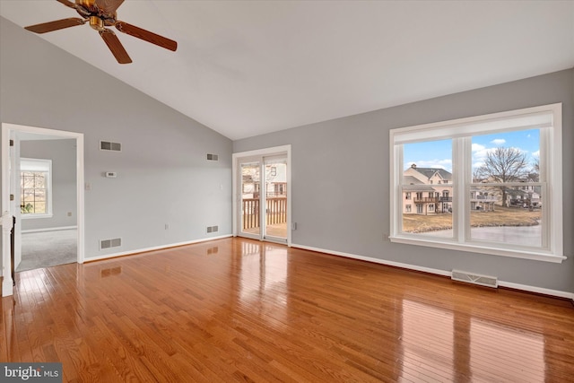 interior space featuring wood finished floors and visible vents