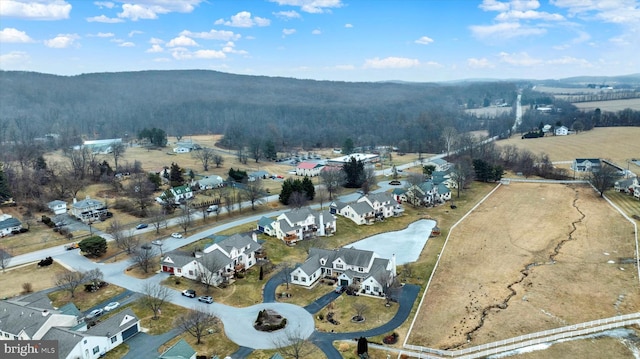 birds eye view of property with a residential view