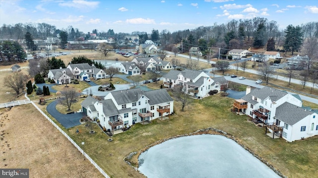 aerial view with a residential view