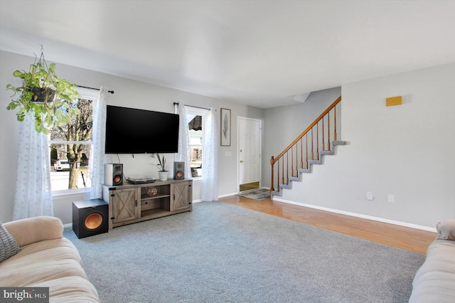 living room featuring hardwood / wood-style flooring