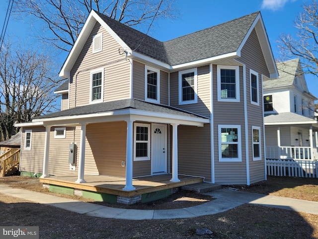 view of front of home featuring covered porch