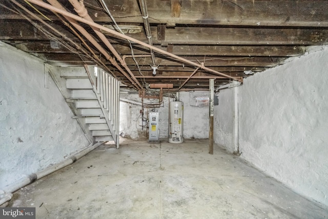 basement with gas water heater