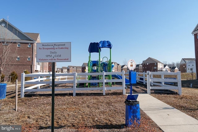 community playground with fence