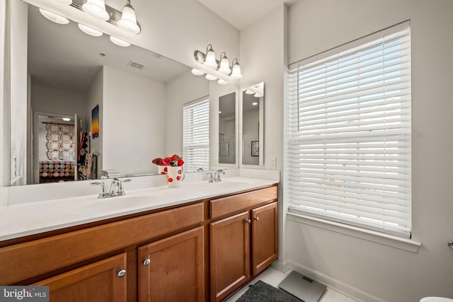 bathroom with vanity and a wealth of natural light