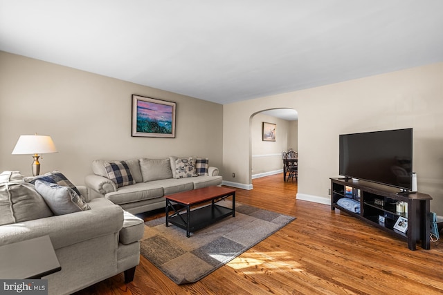 living room featuring hardwood / wood-style floors