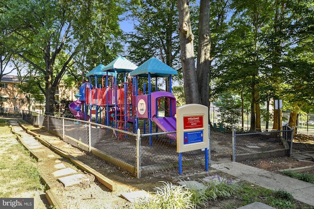 community play area with fence