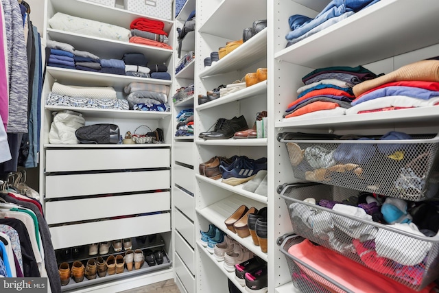 view of walk in closet