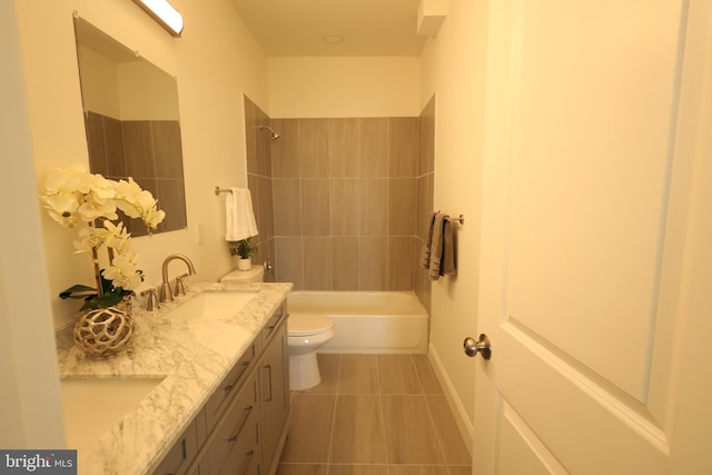 3316 N Market St, Wilmington, DE 19802 - full bath featuring shower / washtub combination, tile patterned floors, double vanity, and toilet