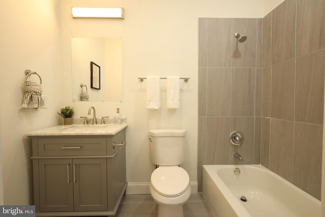 3316 N Market St, Wilmington, DE 19802 - bathroom featuring toilet, tile patterned flooring, vanity,  shower combination, and baseboards