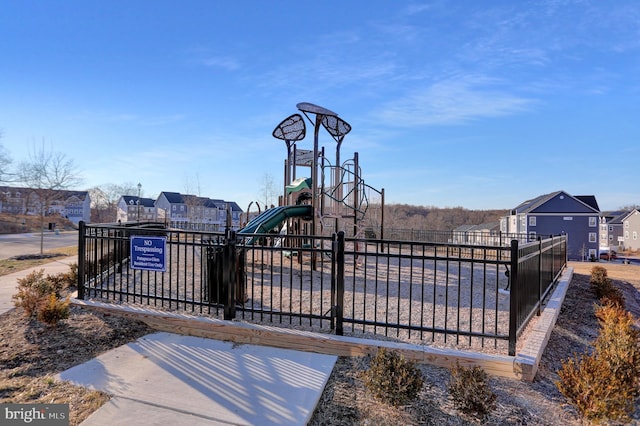 community play area featuring fence