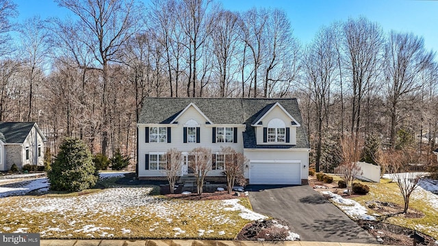 view of front of property featuring a garage