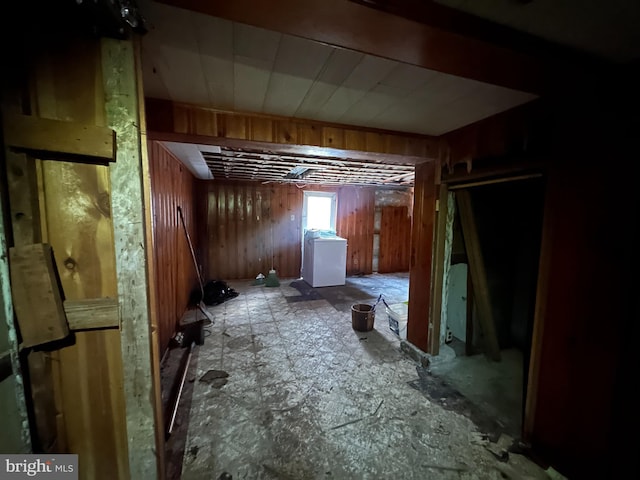 6308 Beechwood, Idlewylde, MD 21239 - misc room with wooden walls and washer / dryer