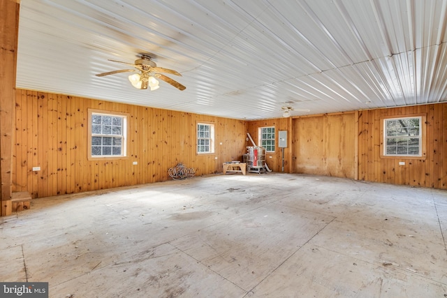 interior space featuring plenty of natural light and a ceiling fan